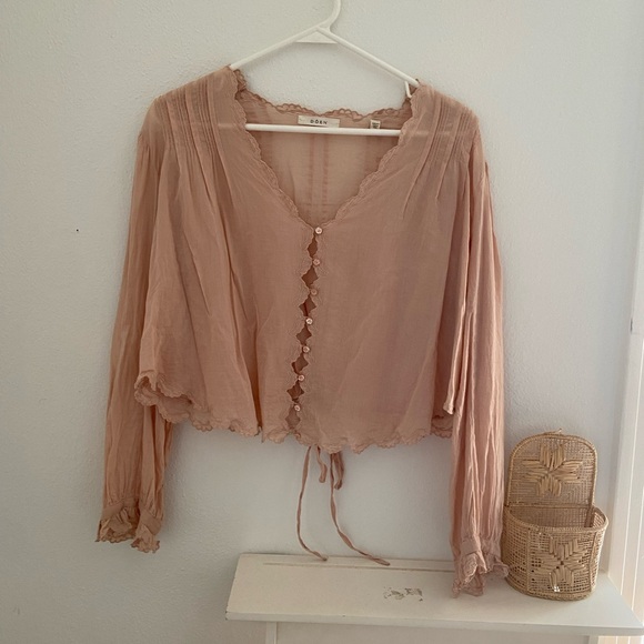 Doen Blush Button-Down Blouse Top - Picture 1 of 6